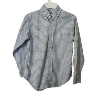 Ralph Lauren Boys Size 8 Blue Button-Down Oxford Shirt